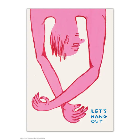 David Shrigley: "Let's Hang Out" Postcard