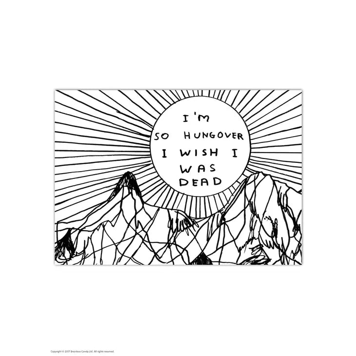 David Shrigley: "So Hungover" Postcard