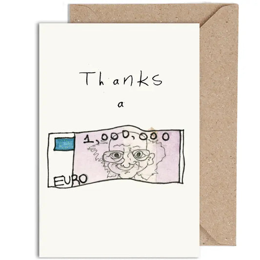 Weird Watercolours Card: "Thanks a Million"